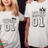 Тениски за двойки - "King 01, Queen 01"